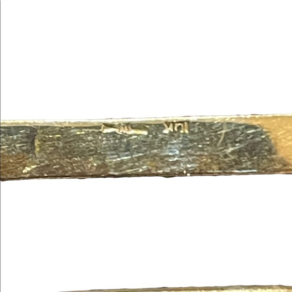 Antique Victorian Handpainted flower cameo ornate Black onyx 10k gold brooch - Picture 10 of 13